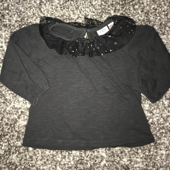 4 for $25 
baby girl Zara long sleeve tee 12-18 - Picture 1 of 2